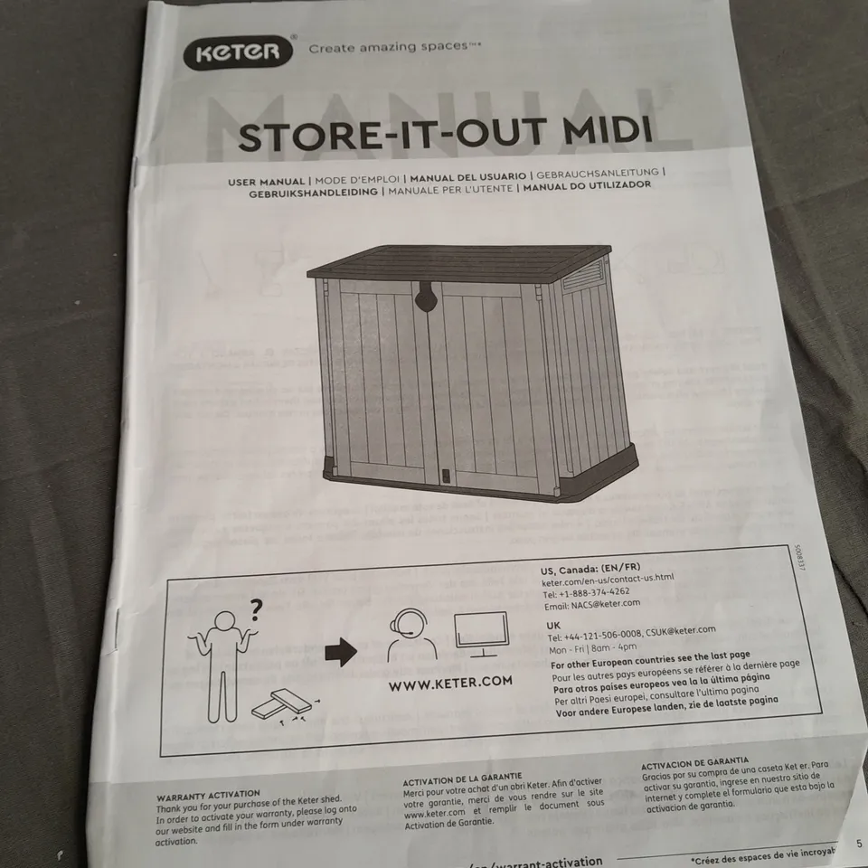 BOXED KETER STORE IT OUT MIDI - COLLECTION ONLY  RRP £139.99