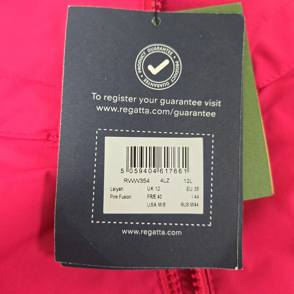 REGATTA GREAT OUTDOORS PINK WATERPROOF JACKET – WOMEN'S, UK 12