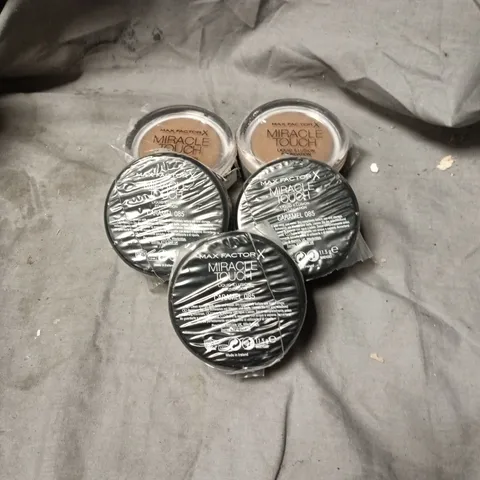 MAX FACTOR MIRACLE TOUCH LIQUID ILLUSION FOUNDATION – CARAMEL 085, SET OF 5 POTS