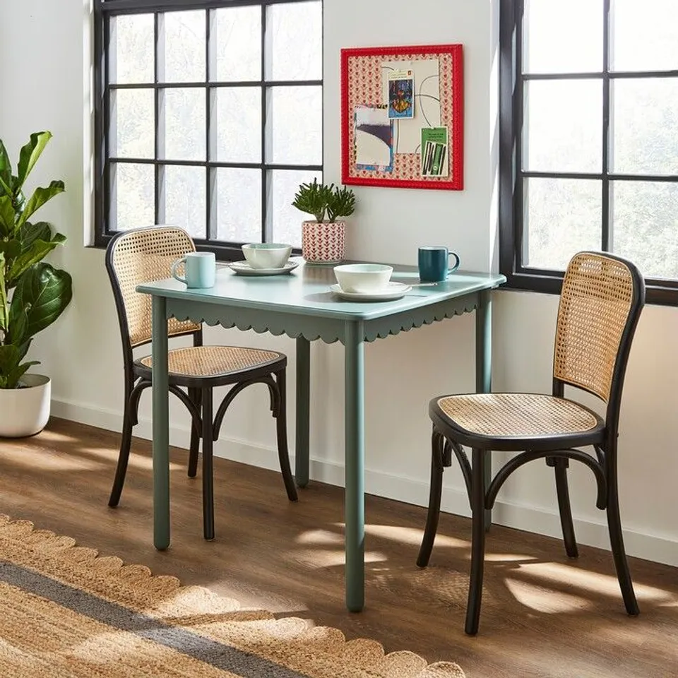 BOXED REMI 2 SEATER SQUARE DINING TABLE, FOREST GREEN (1 BOX)