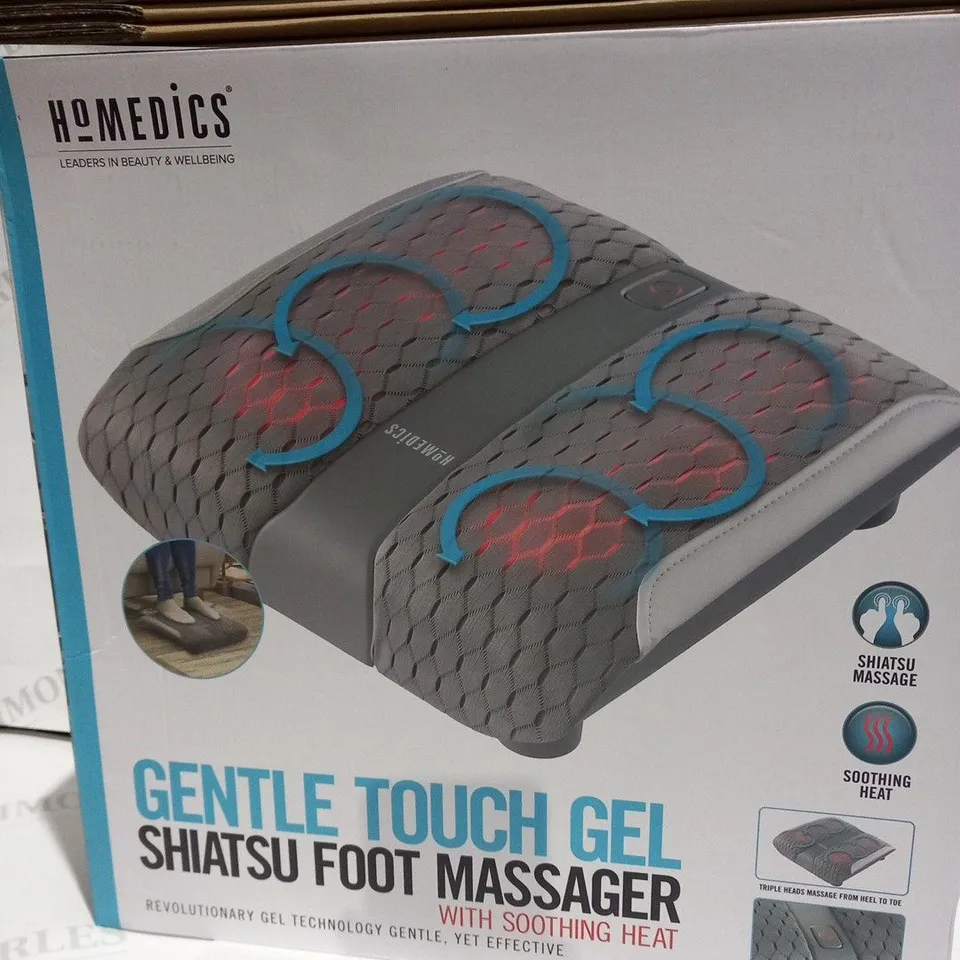 BOXED HOMEDICS GENTLE TOUCH GEL SHIATSU FOOT MASSAGER WITH SOOTHING HEAT FMS-273QVD-EU