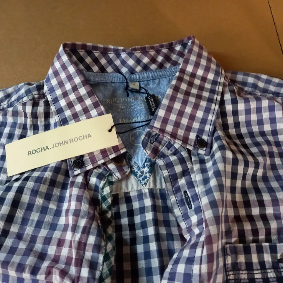 ROCHA JOHN ROCHA LONG SLEEVE CHECK SHIRT - M
