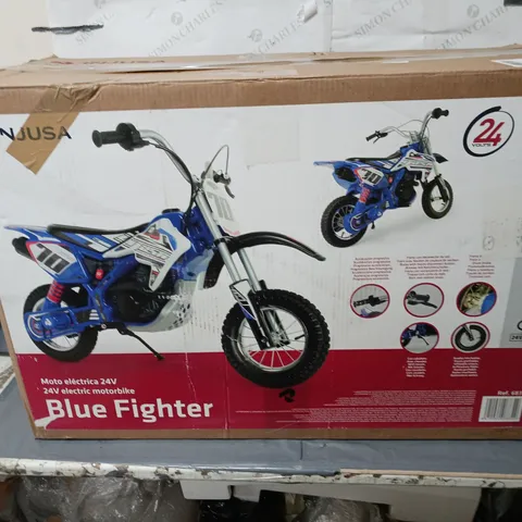 BOXED INJUSA XTREME MOTORBIKE BLUE FIGHTER 24V - COLLECTION ONLY 