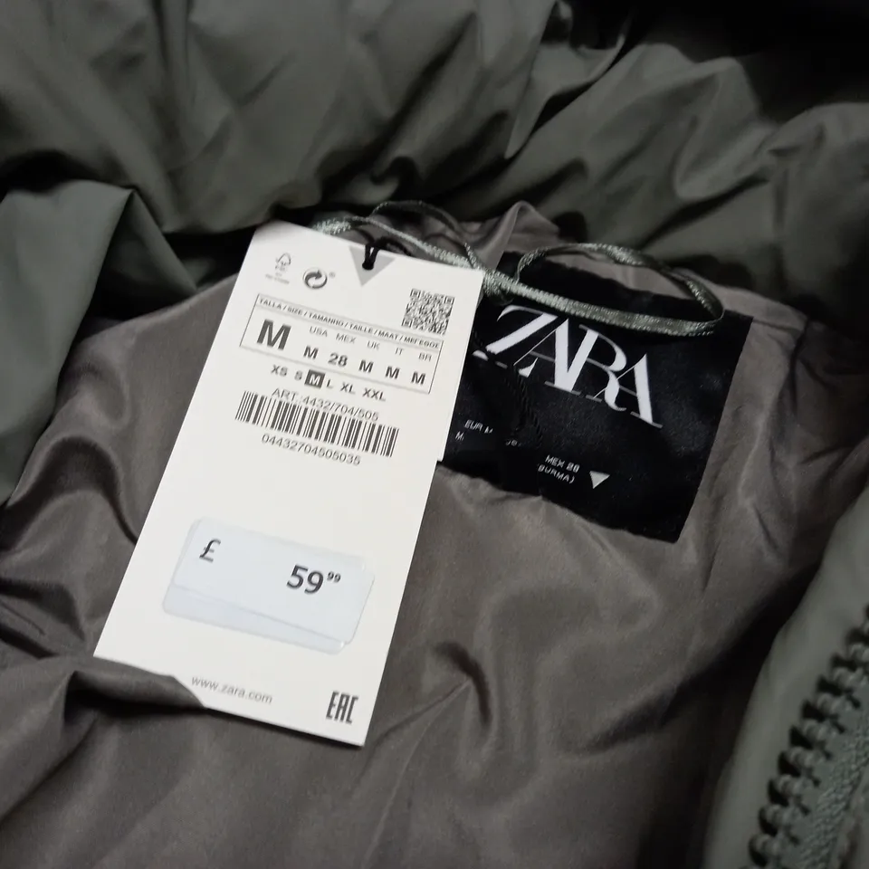 ZARA PADDED HEATPOWER COAT IN STEEL - M