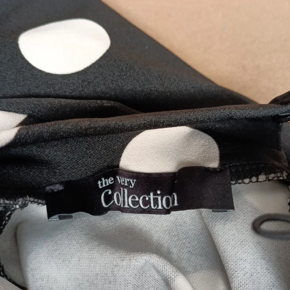 THE VERY COLLECTION WOMEN'S POLKA DOT MAXI DRESS – BLACK WITH WHITE DOTS, UK 16