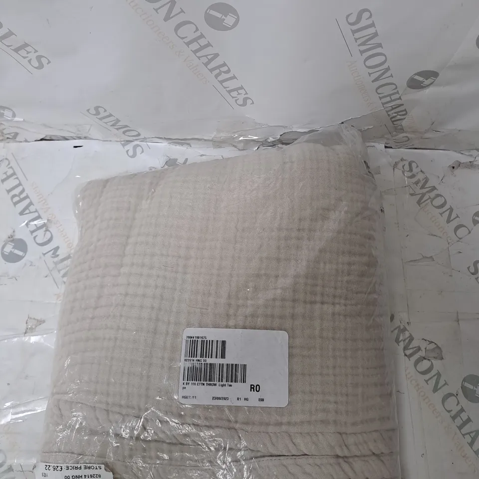 K BY KELLY HOPPEN 100% COTTON MUSLIN THROW 150X200CM