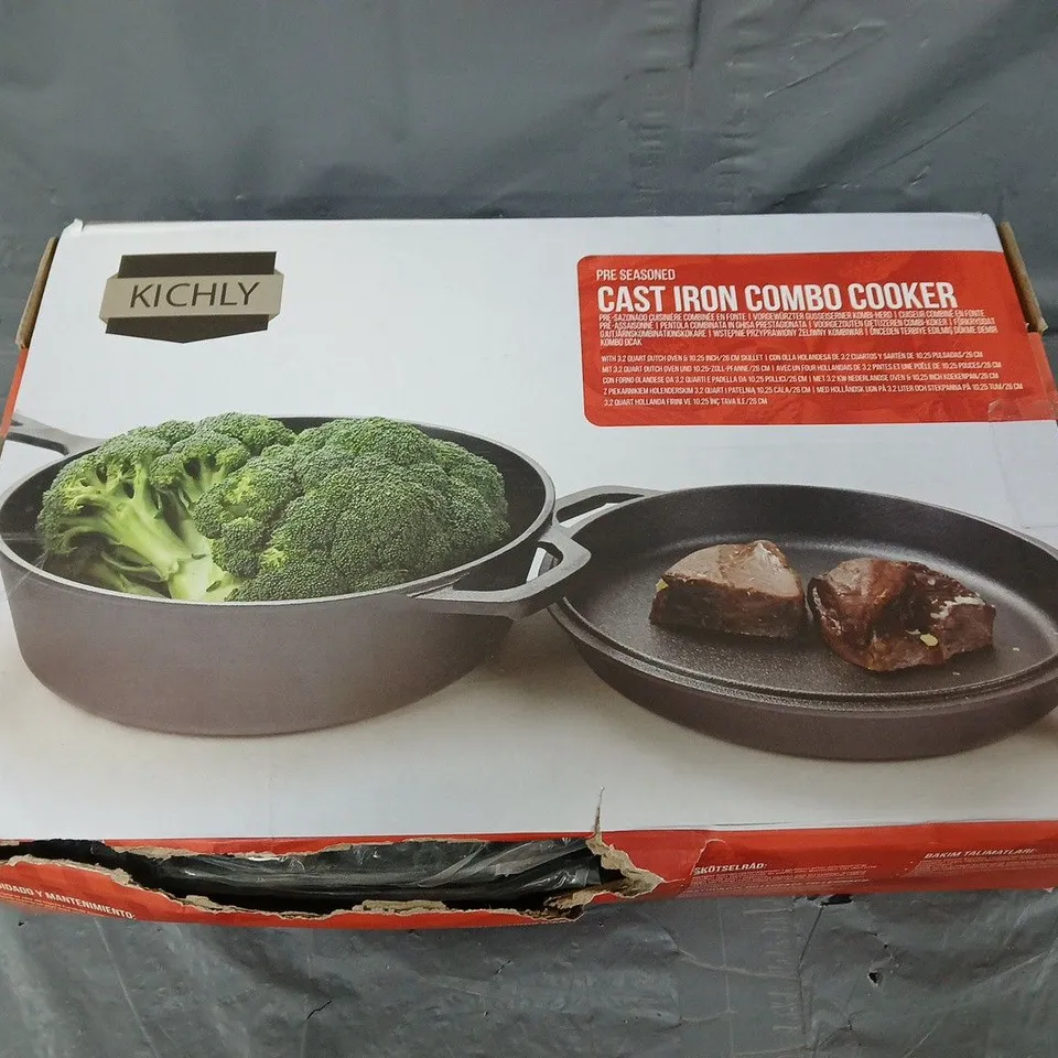 BOXED KICHLY CAST IRON COMBO COOKER 