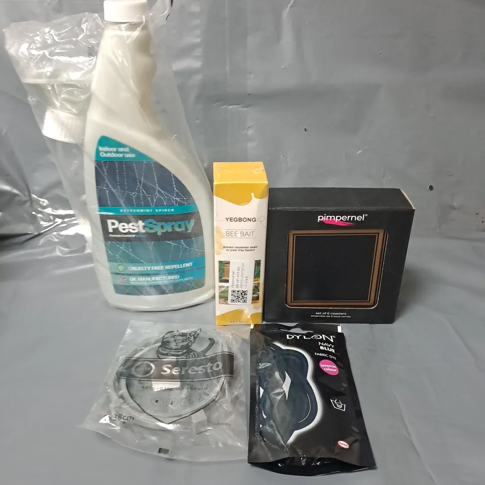 APPROXIMATELY 15 HOUSEHOLD ITEMS TO INCLUDE PIMPERNEL COASTERS, PEST SPRAY AND DYLON FABRIC DYE