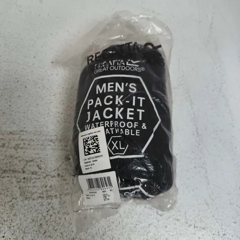 BAGGED REGATTA MENS PACK-IT JACKET IN BLACK - XL