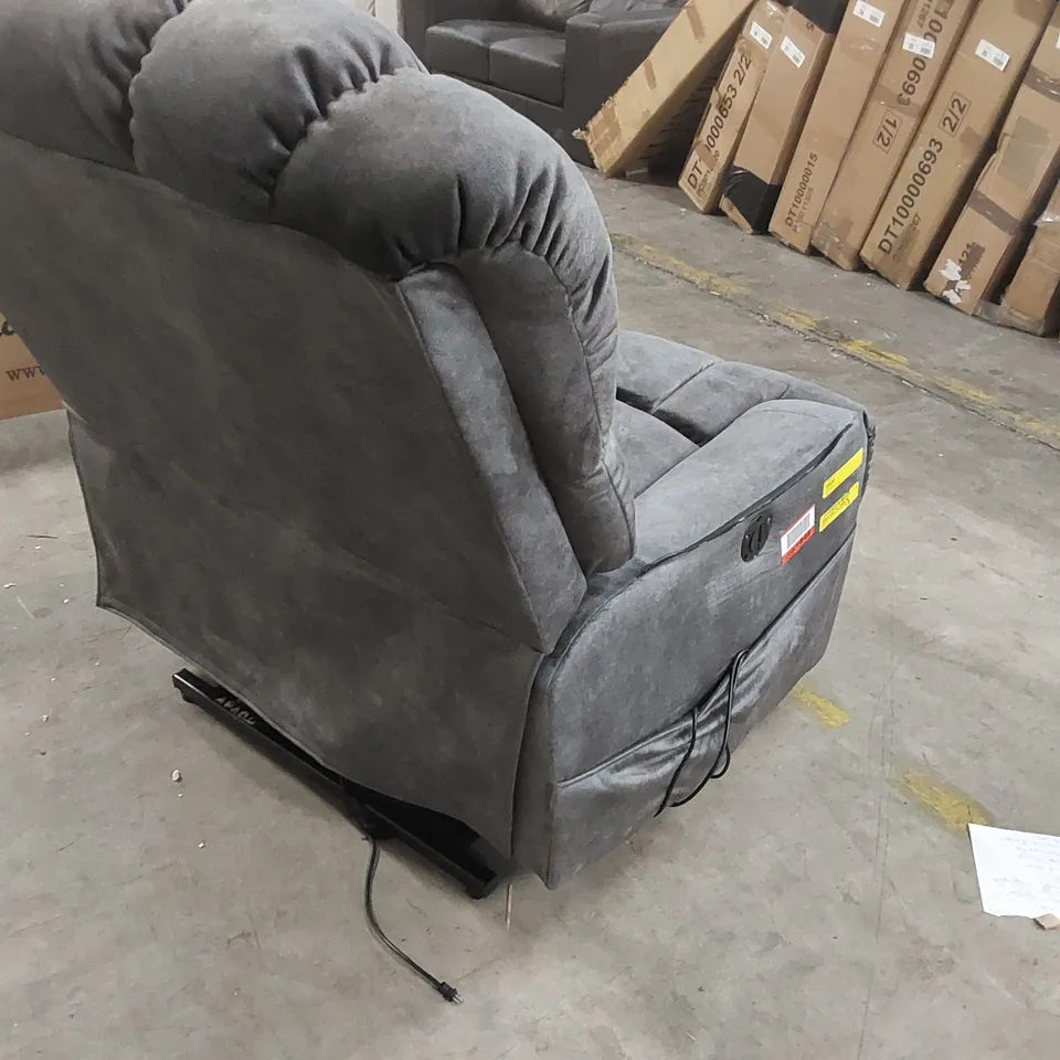 BOXED AATIF UPHOLSTERED ELECTRIC RECLINER CHAIR - MISSING ARMS 