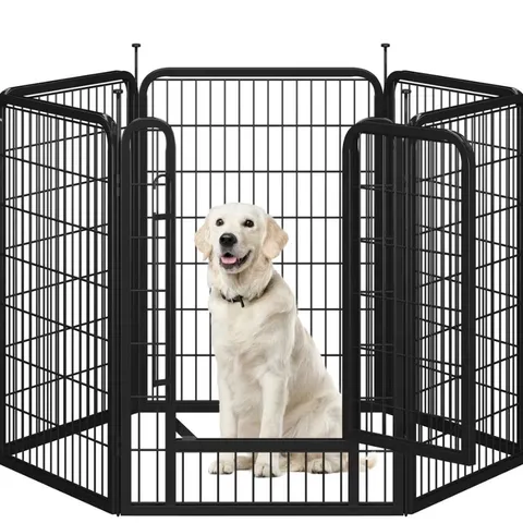 BOXED 100CM H 6 PANEL METAL EXERCISE PEN WITH DOOR (SET OF 6)