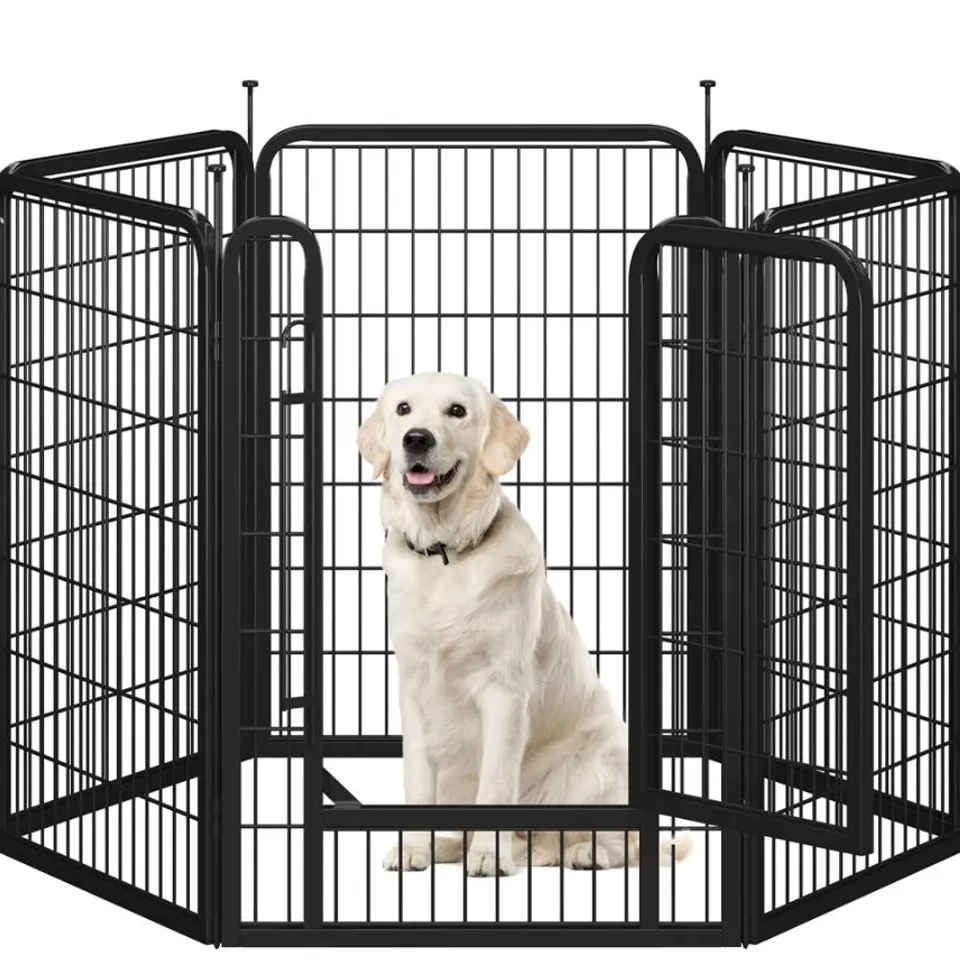 BOXED 100CM H 6 PANEL METAL EXERCISE PEN WITH DOOR (SET OF 6)