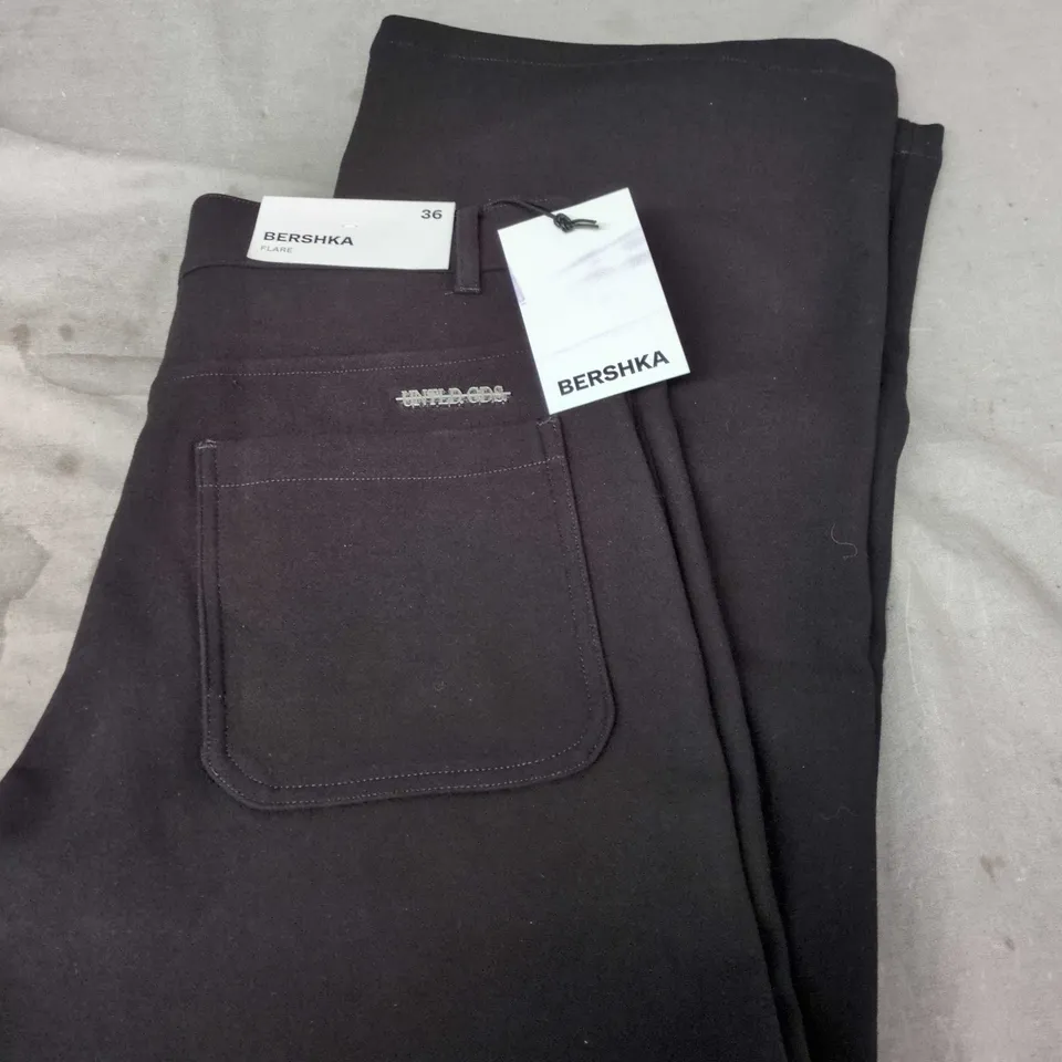 BERSHKA FLARE JEANS - UK 8 (EU 36) BLACK