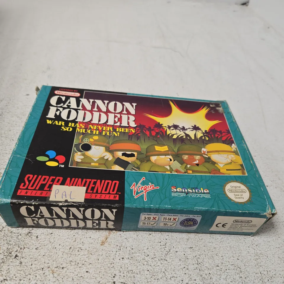 NINTENDO CANNON FODDER – CARTRIDGE IN BOX 