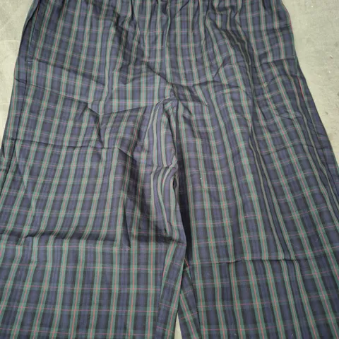 HACKETT LONDON NAVY PLAID COTTON TROUSERS, MEN'S, SIZE M