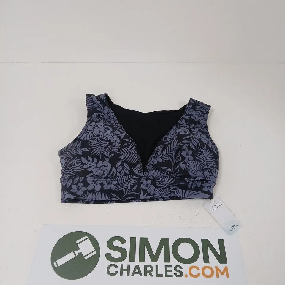 VENICE BEACH WOMEN'S FLORAL BIKINI TOP – NAVY & BLUE - SIZE 16 C-D