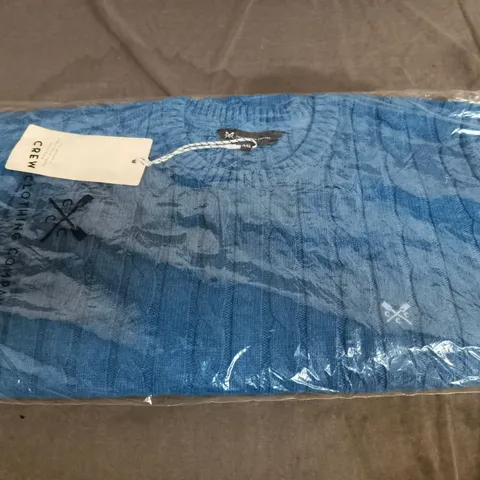 CREW CLOTHING COMPANY CABLE KNIT JUMPER – NAVY BLUE – XXL