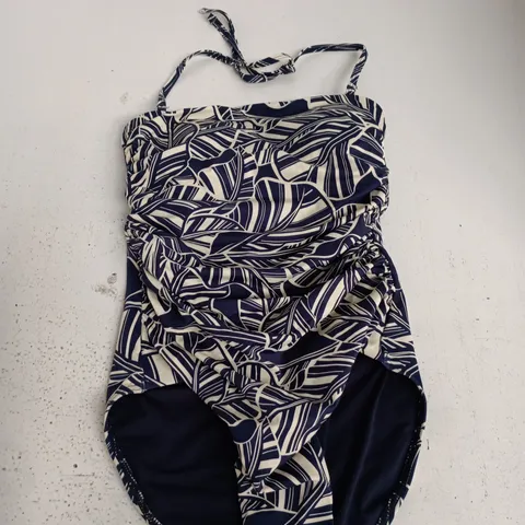 JOHN LEWIS & PARTNERS WOMEN'S NAVY/WHITE PRINTED SWIMSUIT – MEDIUM CONTROL, UK 10