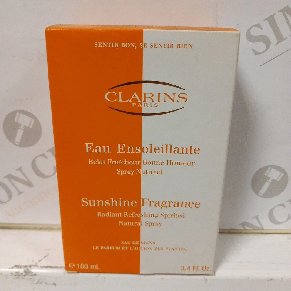 APPROXIMATELY 10 BOXED CLARINS PARIS SUNSHINE FRAGRANCE 100ML