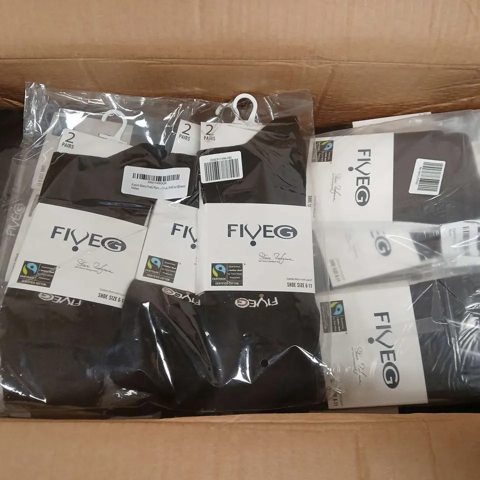 APPROXIMATELY 100 ASSORTED FIVEG SOCKS IN BROWN (6-11)