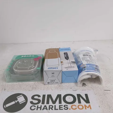 BOX OF APPROXIMATELY 25 ASSORTED ITEMS TO INCLUDE SOCK AID DEVICE, HIGH SPEED MILK FROTHER, STAINLESS STEEL VACUUM BOTTLE, SET OF 3 SILICONE BOWLS ETC