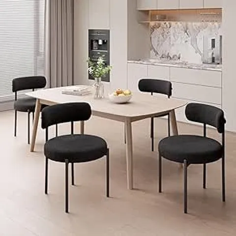 BOXED SET OF 4 DINING CHAIR - BLACK (1 BOX)