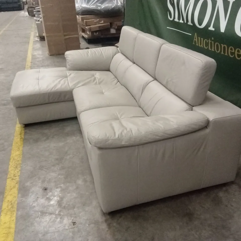 BRADY 100% PREMIUM LEATHER 3 SEATER LEFT-HAND CHAISE SOFA RRP £1399