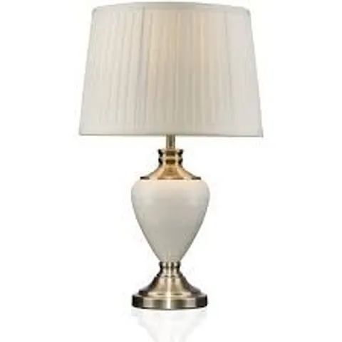 BOXED EDIE 56cm CLASSIC CREAM ANTIQUE BRASS TABLE LAMP (1 BOX)