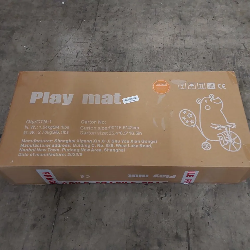 PALLET OF ASSORTED HOUSEHOLD ITEMS AND CONSUMER PRODUCTS. INCLUDES; PLAYMATS, BOXED FURNITURE ETC 