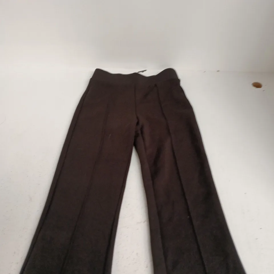 BERSHKA WOMEN'S TROUSERS - DARK BROWN, EUR XXS (US XXS)