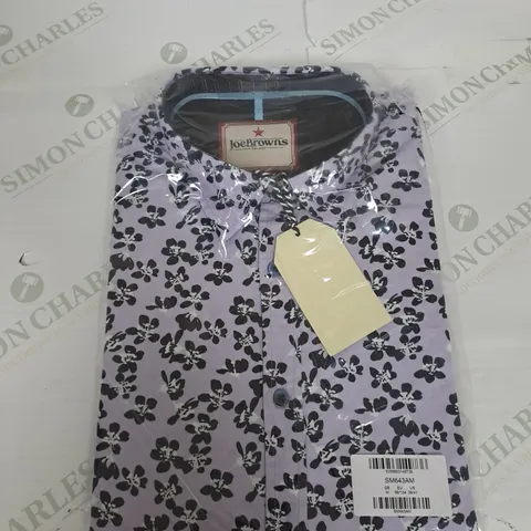 BAGGED JOE BROWN FLORAL PATTERN BUTTON SHIRT SIZE M
