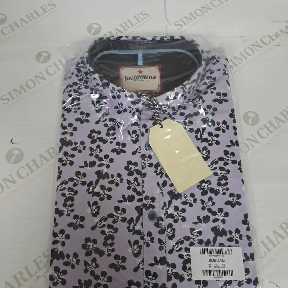 BAGGED JOE BROWN FLORAL PATTERN BUTTON SHIRT SIZE M