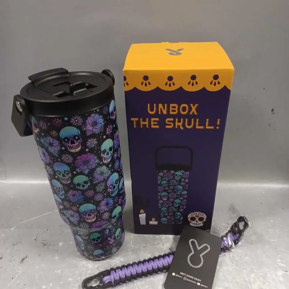 BOXED MEOKY SKULL TRAVEL TUMBLER 1.18L