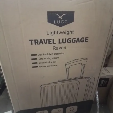 BOXED LIGHTWEIGHT TRAVEL LUGGAGE SUITCASE IN RAVEN