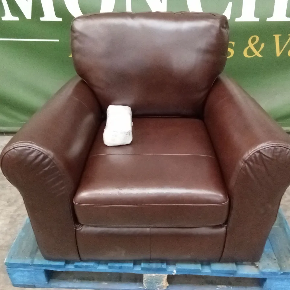BAILEY LEATHER ARMCHAIR - CHOCOLATE  RRP £699