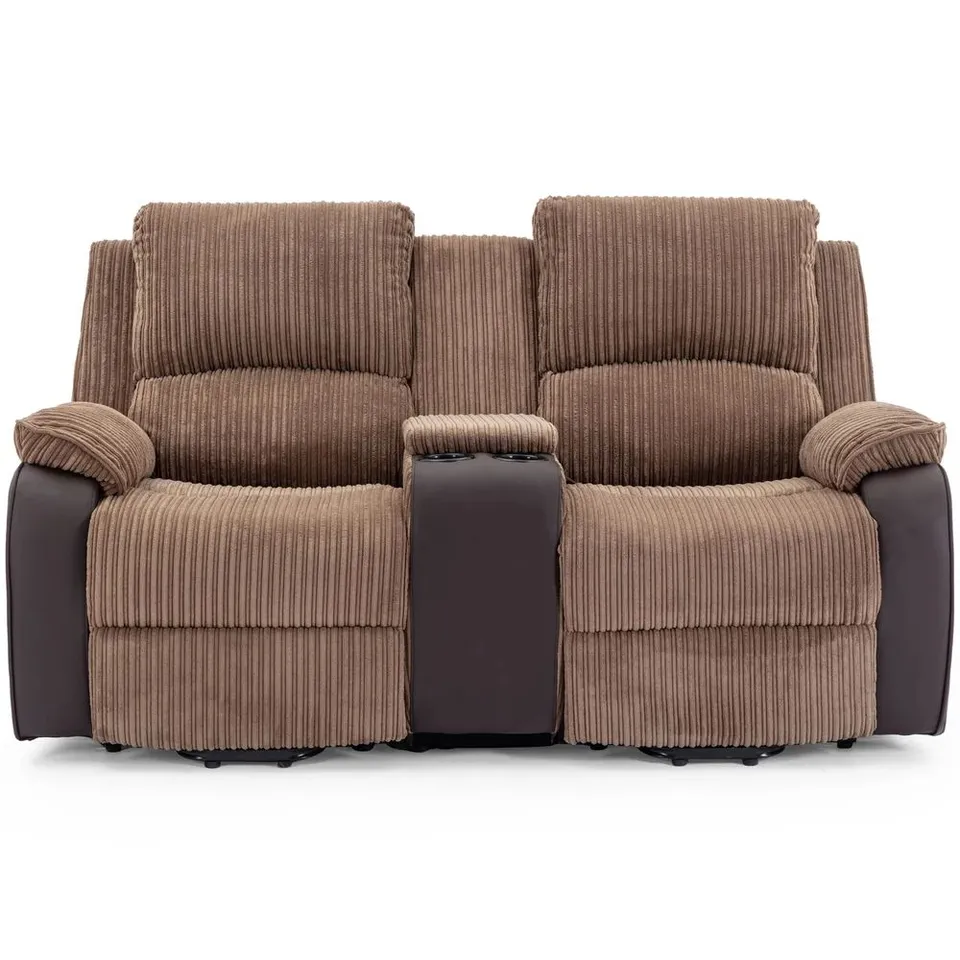 BOXED POSTANA DUAL MOTOR RISE RECLINER 2 SEATER SOFA BROWN (3 BOXES)