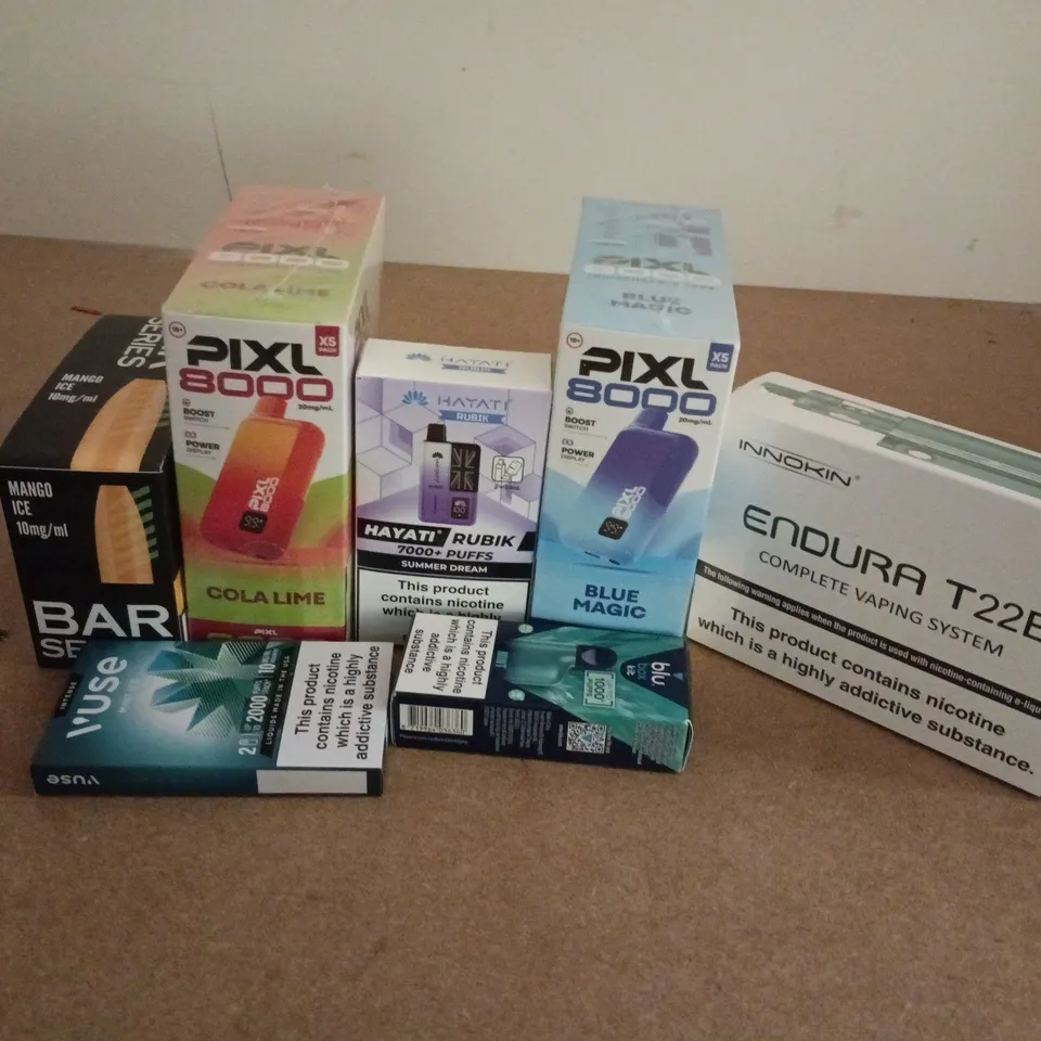 APPROXIMATELY 20 ASSORTED E-CIGARETTE PRODUCTS TO INCLUDE BRANDS SUCH AS PIXL, ENDURA, VUSE, ETC - COLLECTION ONLY