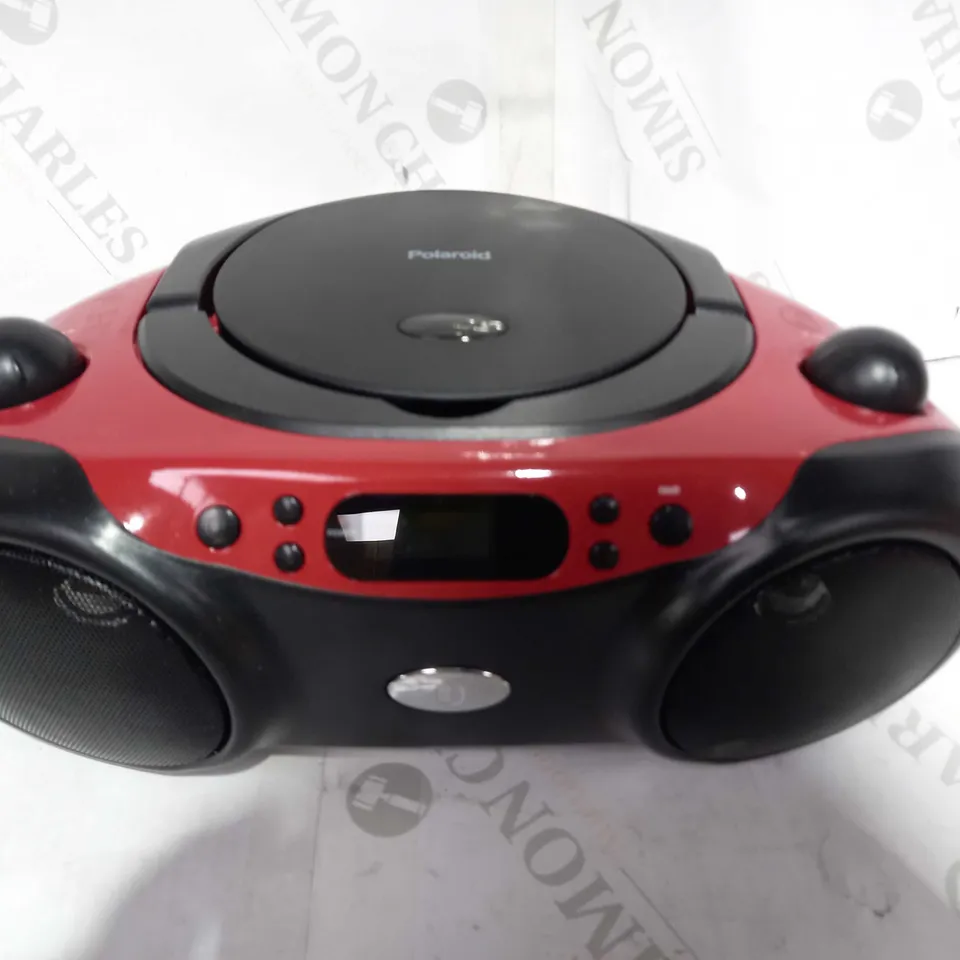POLAROID BLUETOOTH CD BOOMBOX BLACK/RED