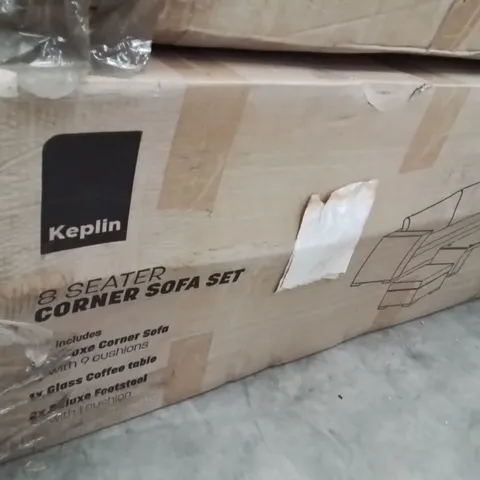 BOXED 8 SEATER CORNER SOFA SET