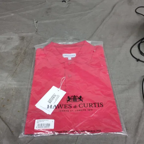 BAGGED HAWES & CURTIS RED MERCERIZED POLO SHIRT – SIZE S