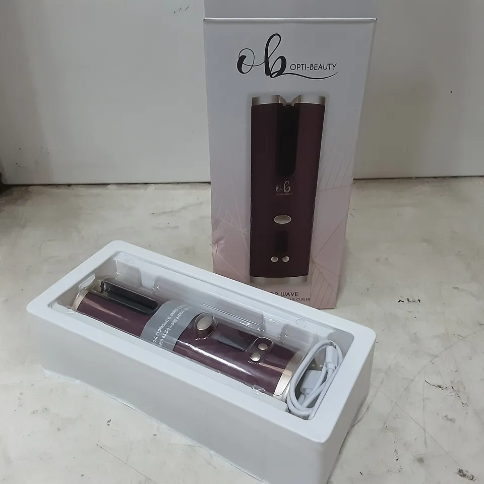 BOXED OPTI-BEAUTY TAILOR WAVE CORDLESS HAIR CURLER PURPLE