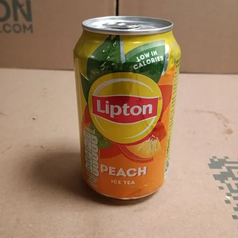 TOTE OF APPROXIMATELY 12 CANS OF LIPTON ICE TEA PEACH FLAVOUR 330ML PER CAN