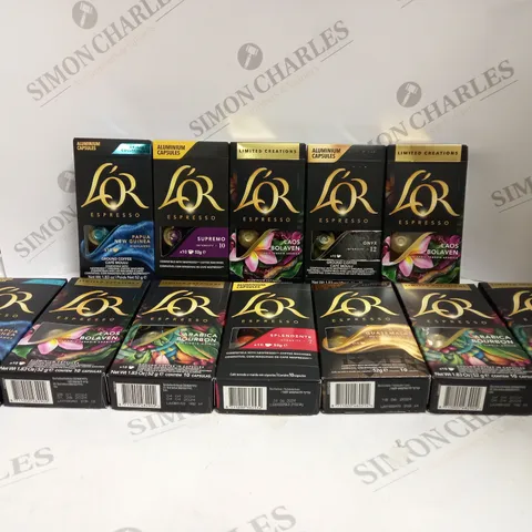 APPROXIMATELY 15 BOXED L'OR ESPRESSO CAPSULES IN VARIOUS FLAVOURS 