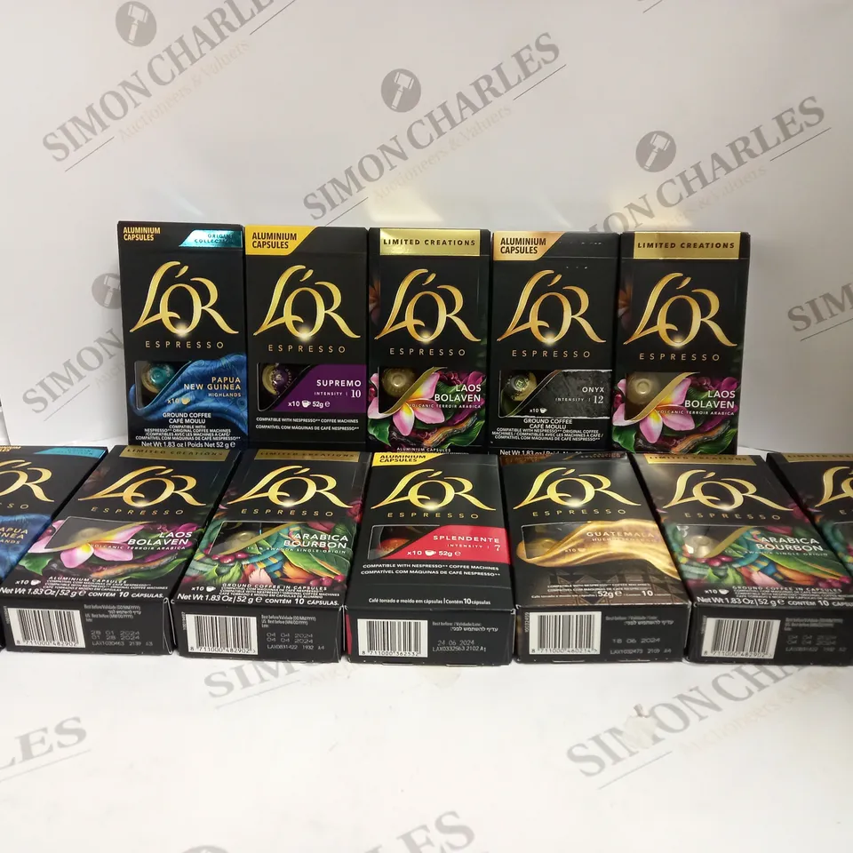 APPROXIMATELY 15 BOXED L'OR ESPRESSO CAPSULES IN VARIOUS FLAVOURS 