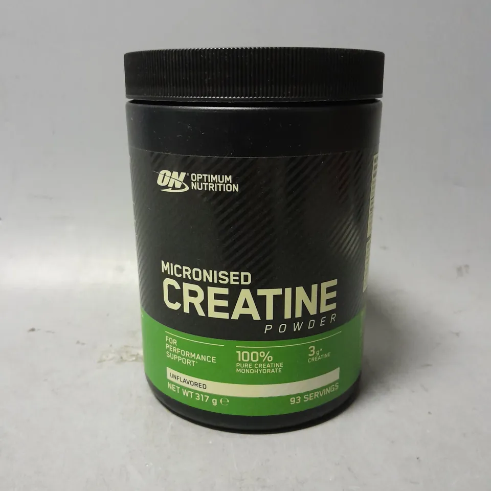 SEALED ON OPTIMUM NUTRITION MICRONIZED CREATINE POWDER UNFLAVOURED - 317G