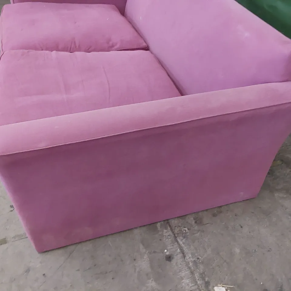 QUALITY BRITISH DESIGNER LOUNGE Co. THREE SEATER SOFA PINK PLUSH FABRIC 