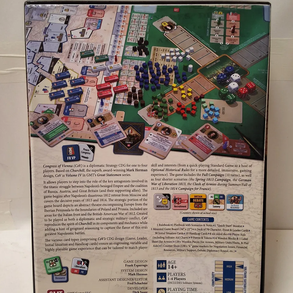 CONGRESS OF VIENNA – DIPLOMACY, NEGOTIATION & WAR IN EUROPE 1813–1814 (GMT GAMES, BOXED BOARD GAME)