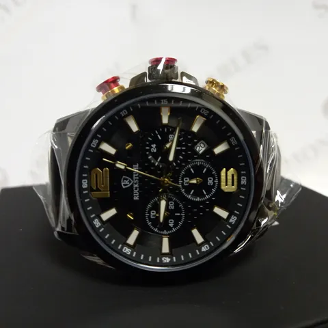 RUCKSTUHL CHRONOGRAPH LEATHER STRAP WATCH
