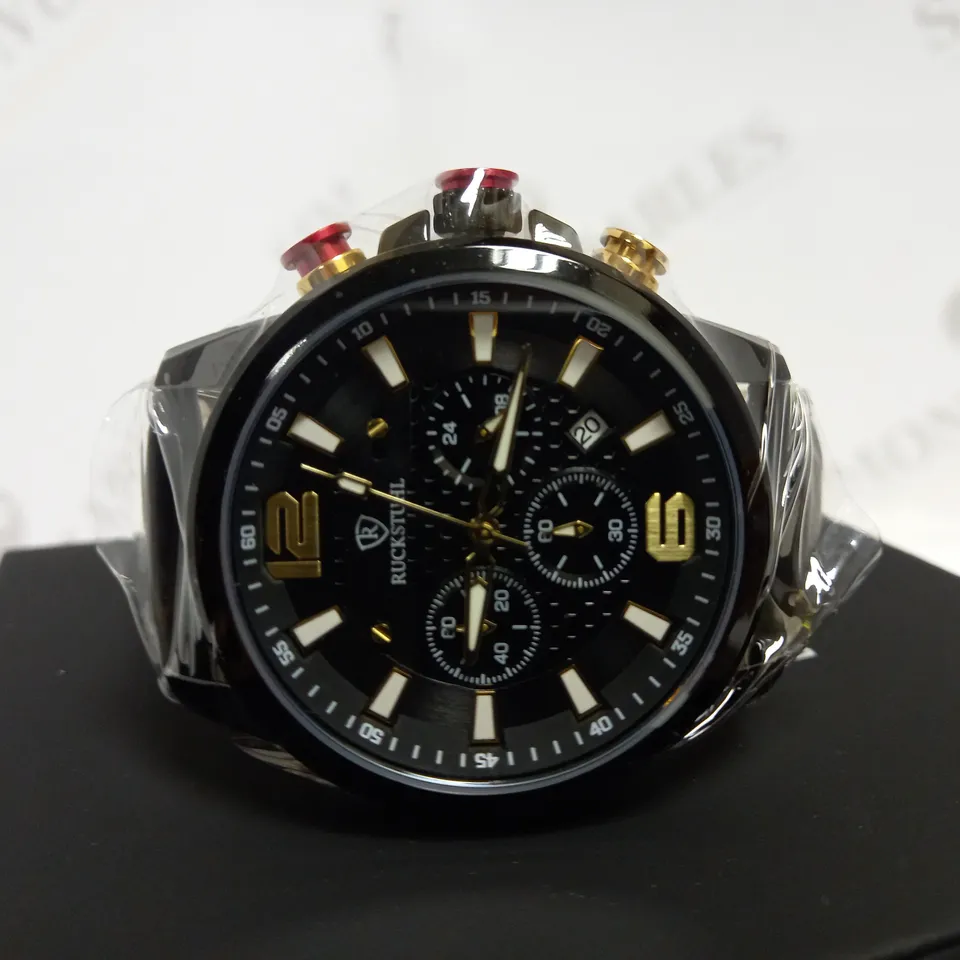 RUCKSTUHL CHRONOGRAPH LEATHER STRAP WATCH RRP £560