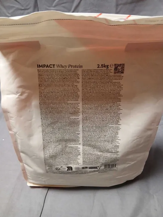 Lot 7158: MYPROTEIN IMPACT WHEY PROTEIN – 2.5KG, RESEALABLE POUCH ...